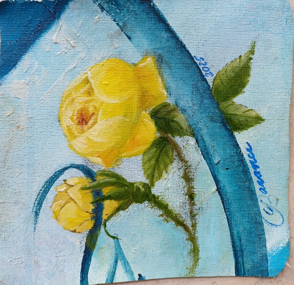 Serie roses sur toile 4